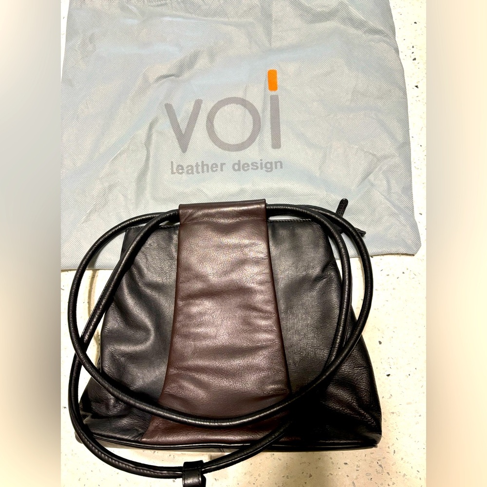 VOI Leether Black and Brown Women's Bag